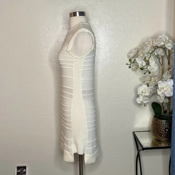 Hakaan Intermix Womens Ivory Wool Bodycon Dress 8 - Picture 4 of 7
